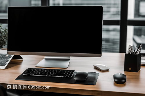 現代化辦公桌與計算機 高效智能辦公的完美融合